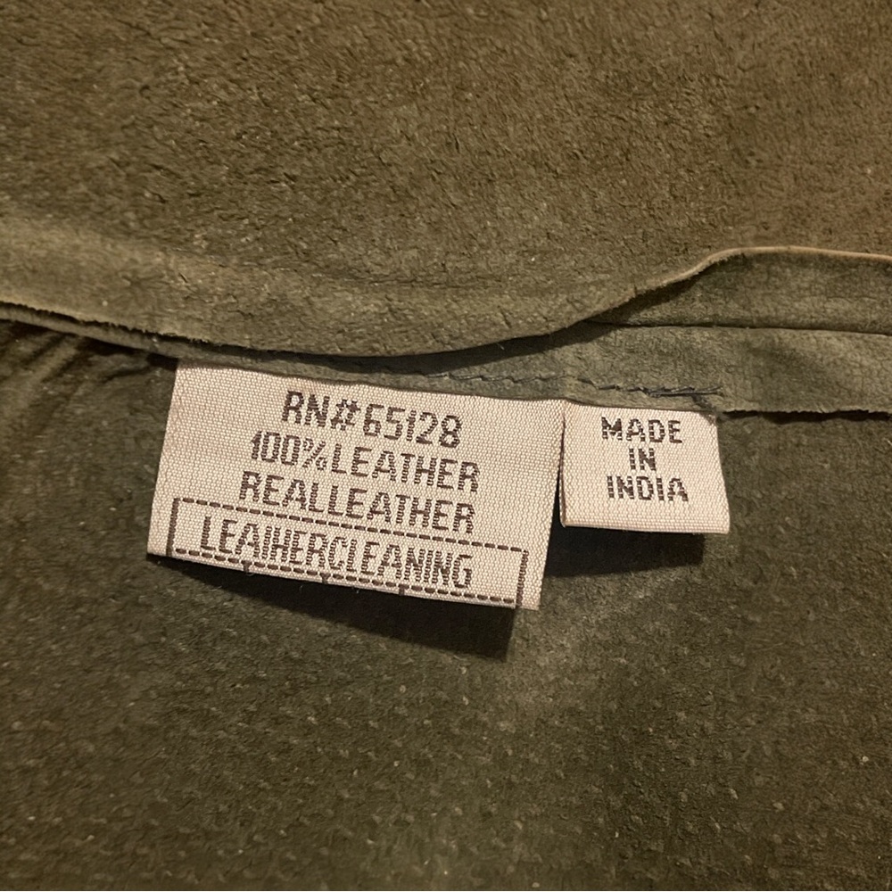 Tres Jolie vintage Olive Green suede leather Jackets - Picture 5 of 6